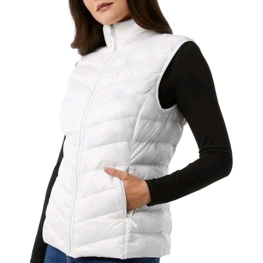 32 Degrees Heat Women's Lightweight Puffer Vest, White, Size Medium